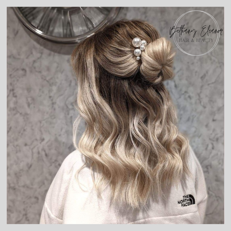 Image of bridal hair, elaborate thick braided ponytail, viking asthetic by Bethany Eleanor Hair & Beauty