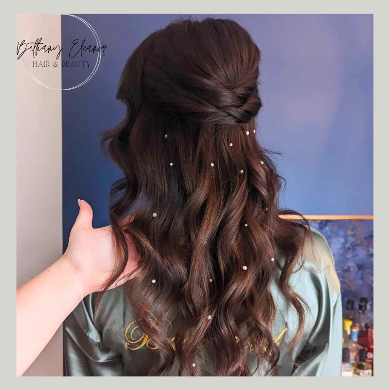 khalisee style wedding hair, viking style wedding hair with glorious waves and curls by Bethany Eleanor Hair & Beauty